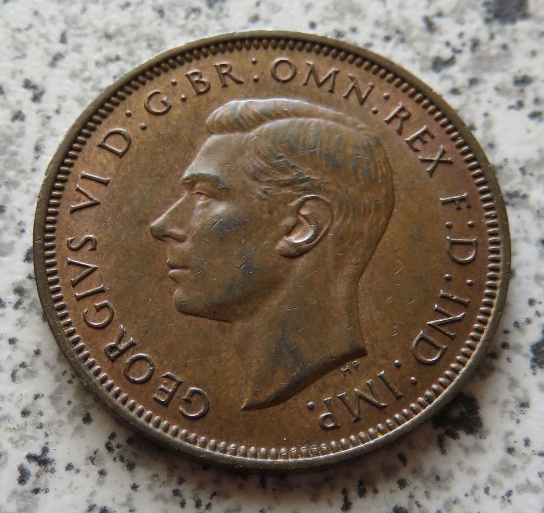  Großbritannien 1/2 Penny 1944 / Großbritannien half Penny 1944, Erhaltung   