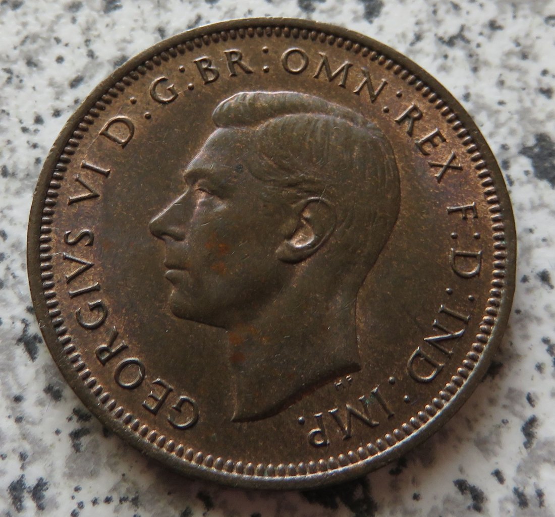  Großbritannien 1/2 Penny 1947 / Großbritannien half Penny 1947, Erhaltung   
