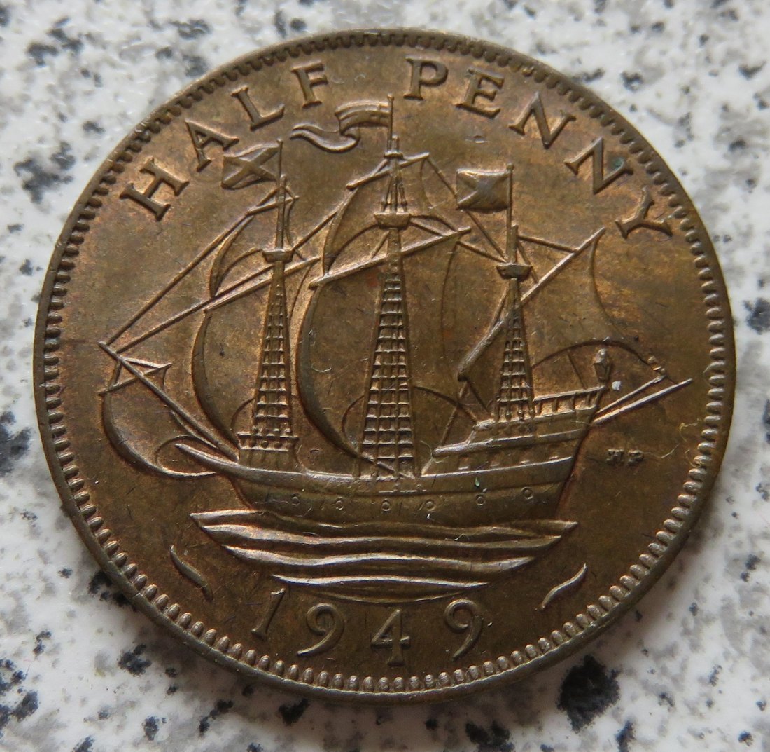  Großbritannien 1/2 Penny 1949 / Großbritannien half Penny 1949, Erhaltung   
