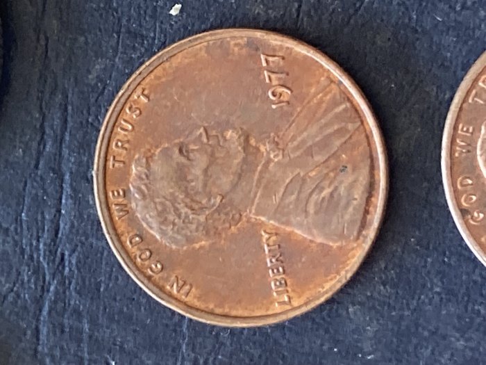  Münze Münzen Umlaufmünze USA 1 Cent 1977 ohne Münzzeichen   