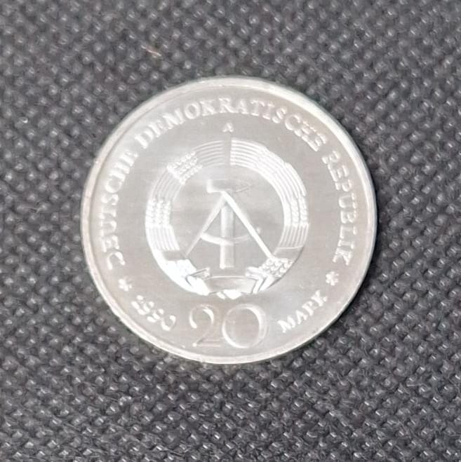  DDR Silber, 20 Mark 1990 A, Öffnung Brandenburger Tor, 999er Silber, Feingewicht 18,1 Gramm   