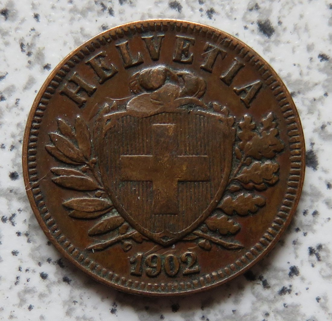  Schweiz 2 Rappen 1902 B   