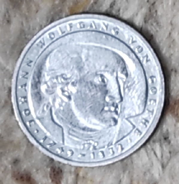  Deutschland 5 Mark 1982, Tod von Goethe vor 150 Jahren   