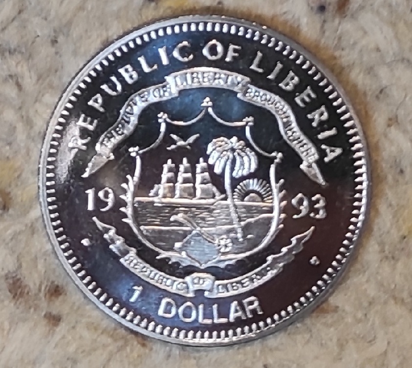  Liberia 1 Dollar 1993, in Gedächtnis an Willy Brandt   