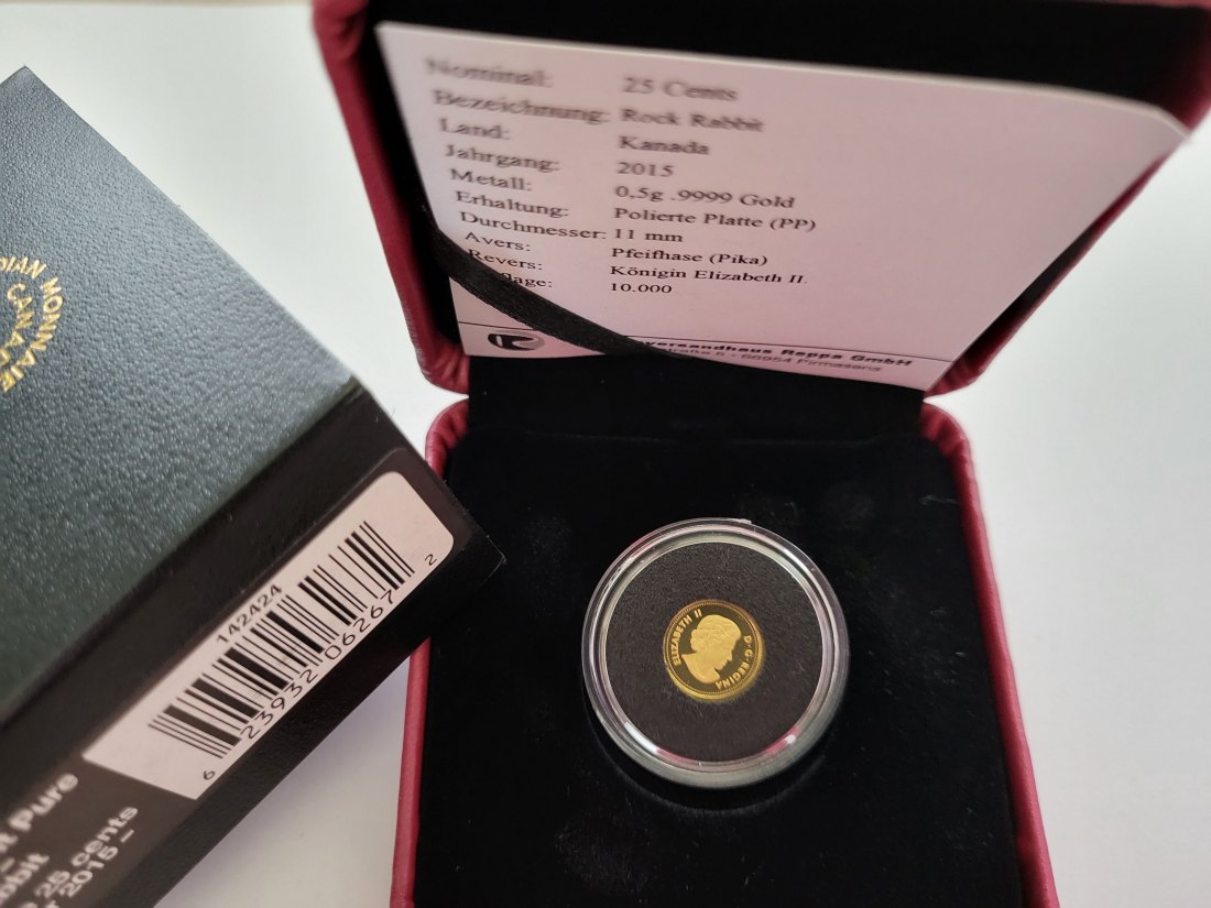  25 Cents 2015 Rock Rabbit Pfeifhase Goldmünze 0,5g 9999 Kanada Spittalgold9800 (5525   