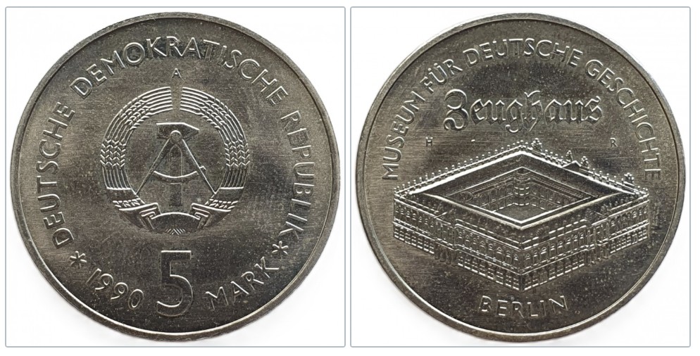  Deutschland - DDR 5 Mark, 1990 Zeughaus Berlin - Museum für deutsche Geschichte   
