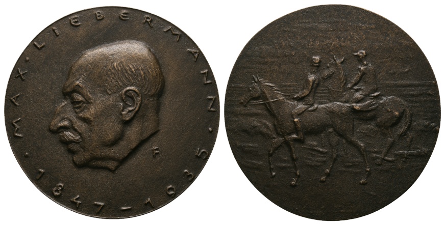  Medaille 1935; Max Liebermann, Bronze, 150,40 g; Ø 77,26 mm   