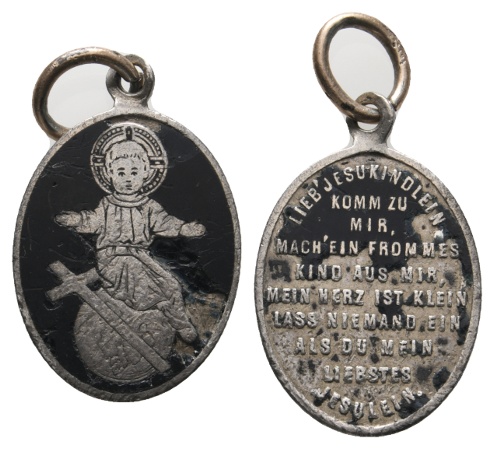  Medaille; Religion; Kindergebet; unedel; gehenkelt; 2,90 g; Ø 17,07 mm   