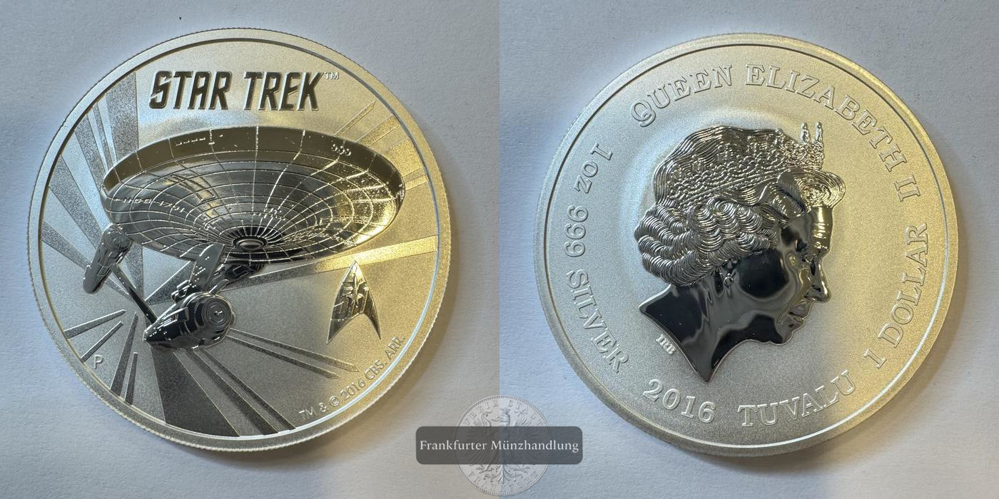 Tuvalu 1 Dollar 2016 Star Trek  FM-Frankfurt  Feinsilber: 31,1g   