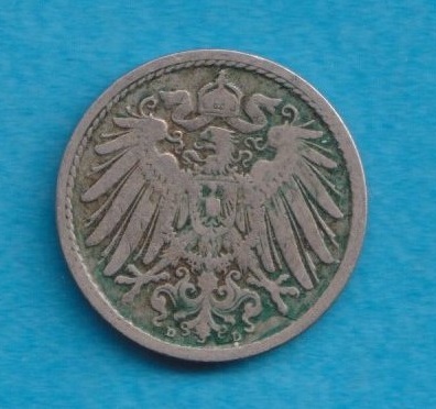  Kaiserreich 5 Pfennig 1900 D   