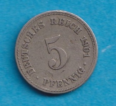  Kaiserreich 5 Pfennig 1901 A   