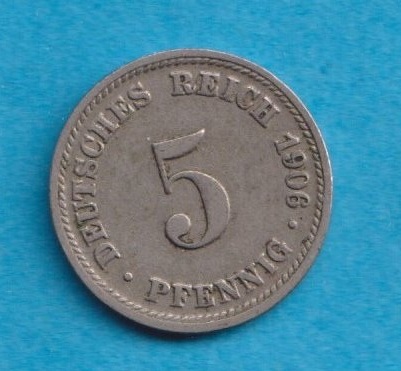  Kaiserreich 5 Pfennig 1906 D   