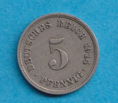  Kaiserreich 5 Pfennig 1914 A   
