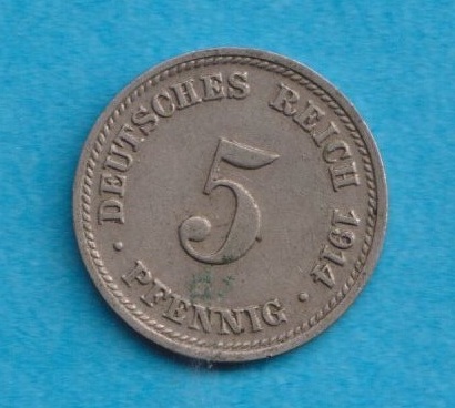  Kaiserreich 5 Pfennig 1914 D   