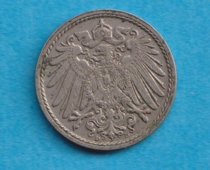  Kaiserreich 5 Pfennig 1914 D   
