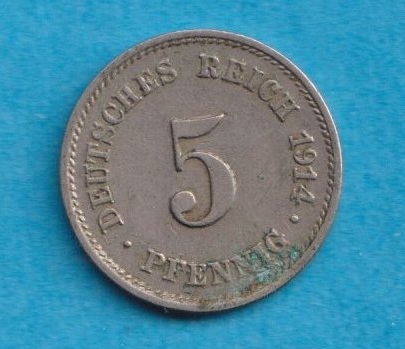  Kaiserreich 5 Pfennig 1914 E   