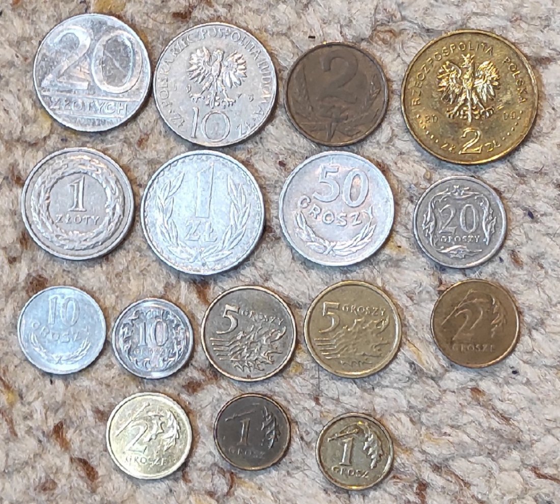  Set 030; Polen Münzlot mit 16 verschiedenen Münzen   