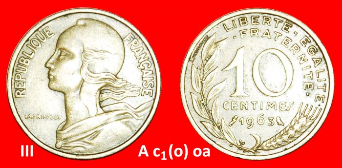  Ⰺ OWL (1962-2001): FRANCE ★ 10 CENTIMES 1963 DISCOVERY COIN!★LOW START ★ NO RESERVE!   