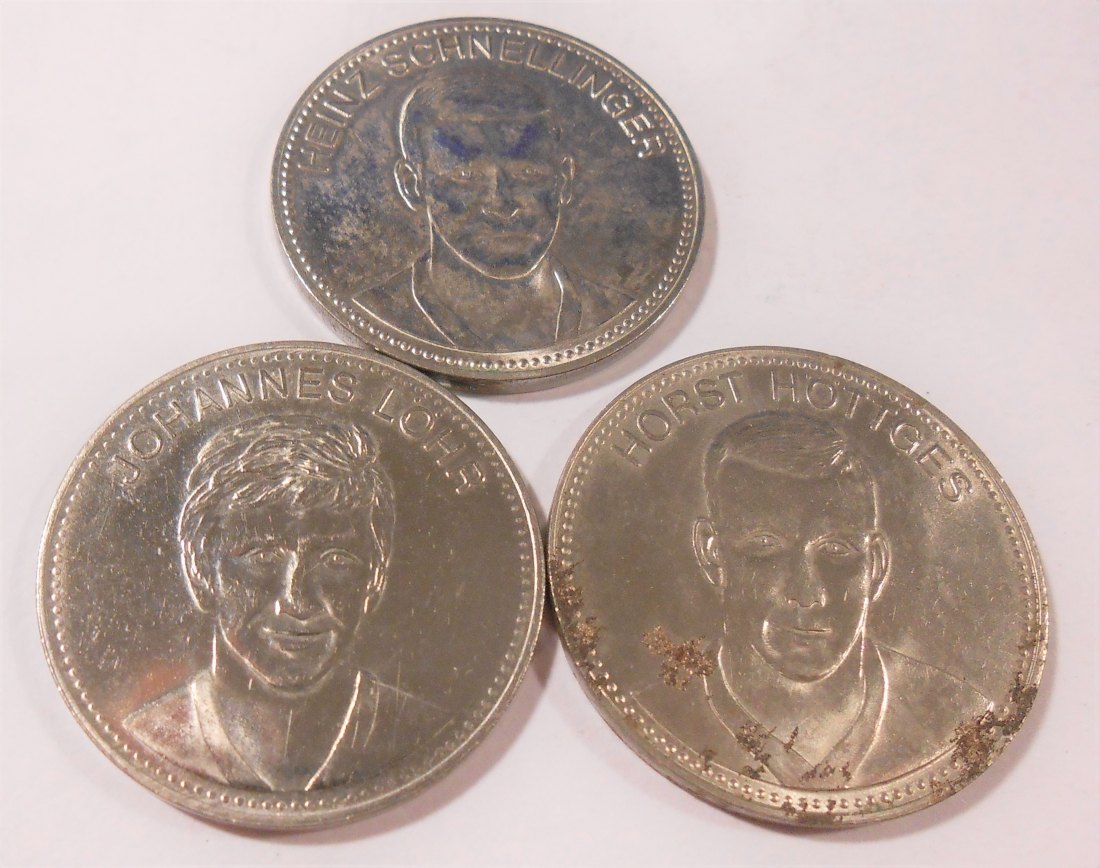  #MED43 Medaille Deutschland 3 Stück FIFA-WM Mexico 1970 Shell   