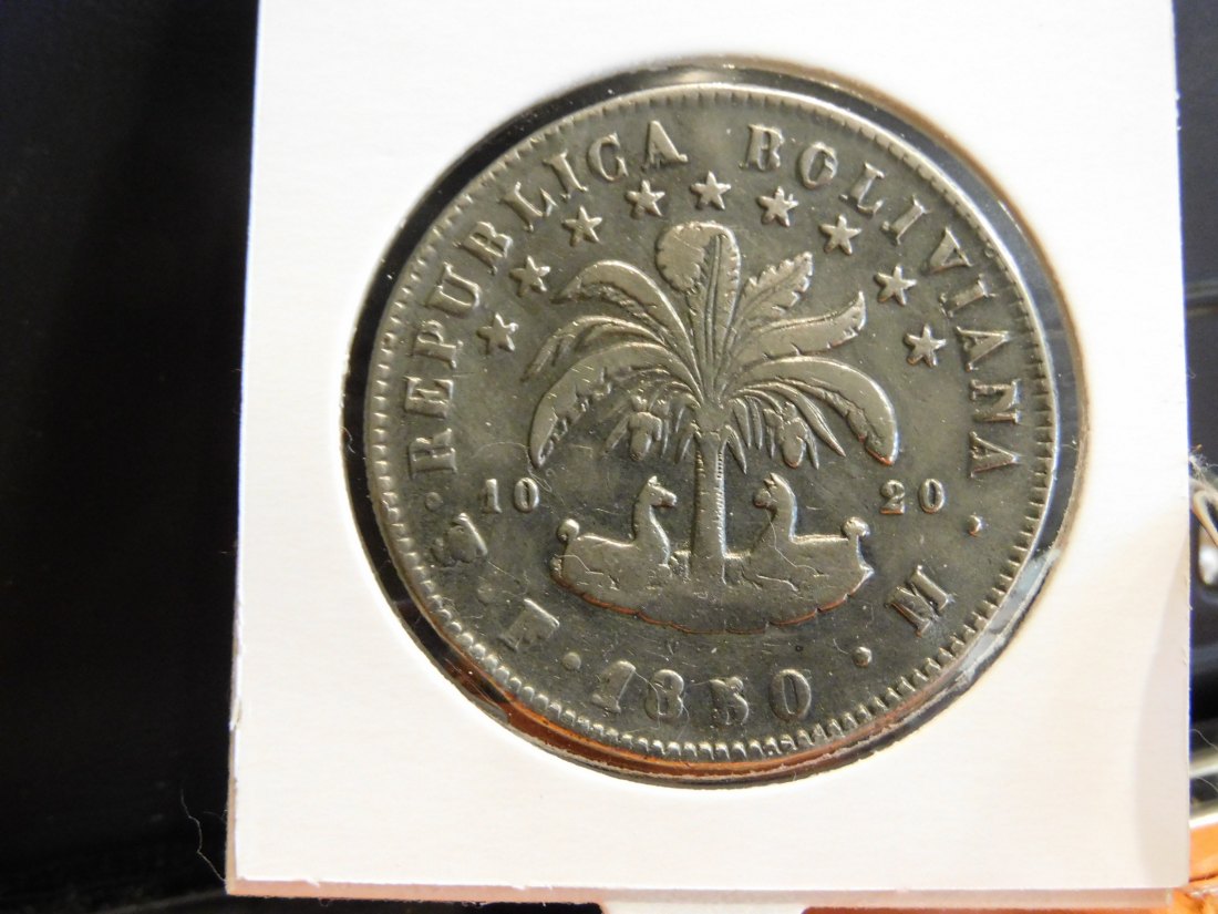  BOLIVIA 8 SOLES 1850 [KM.109].GRADE-PLEASE SEE PHOTOS.   