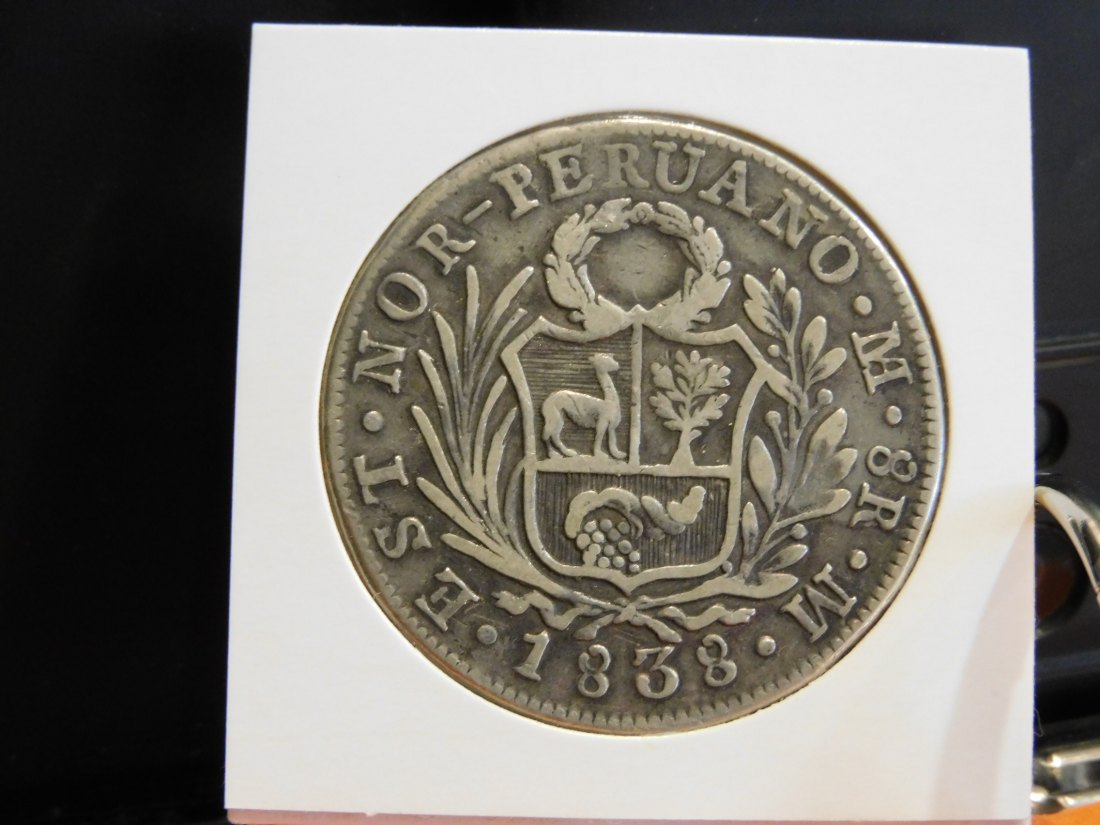  PERU [NORTH] 8 REALES 1838.GRADE-PLEASE SEE PHOTOS.   