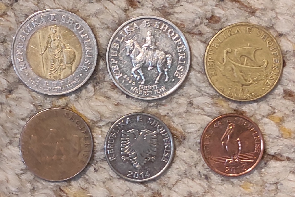  d017: Albanien Münzlot mit 6 verschiedenen Münzen   