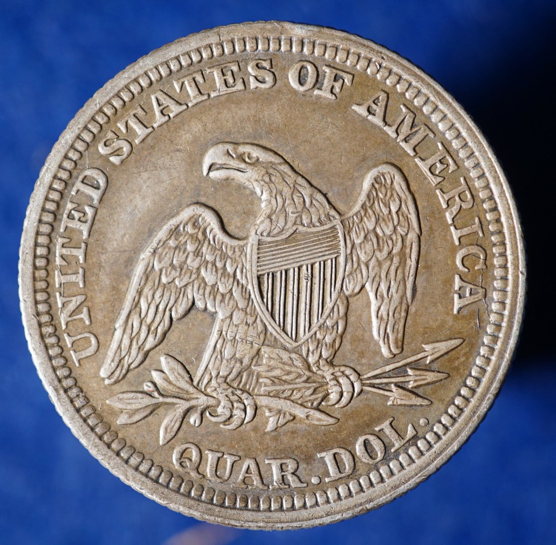  Vereinigte Staaten /  USA, Seated Liberty Quarter 1854, Erhaltung!   
