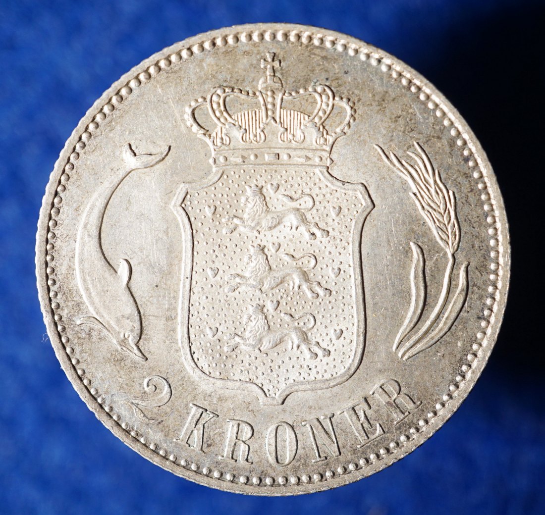  Dänemark, 2 Kroner 1897, VBP, Erhaltung!   