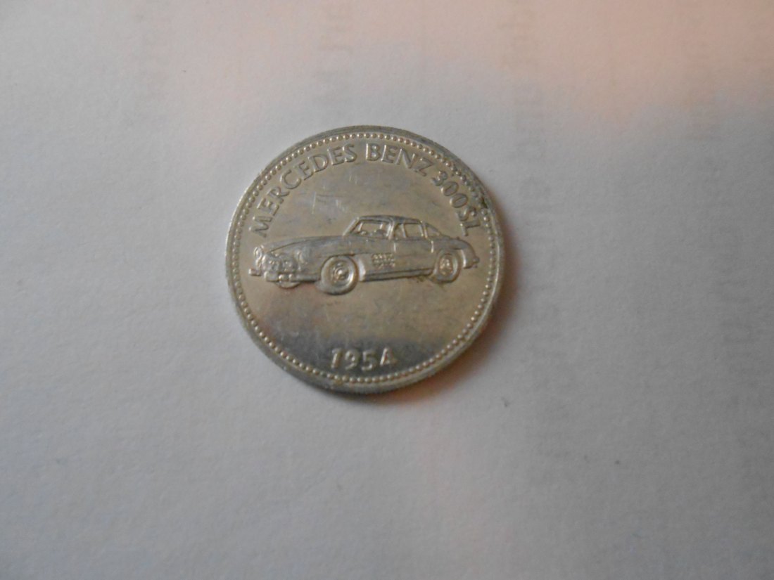  #MED50 Medaille Shell, Modell Mercedes Benz 330 Sl 1954, Material: Aluminium   
