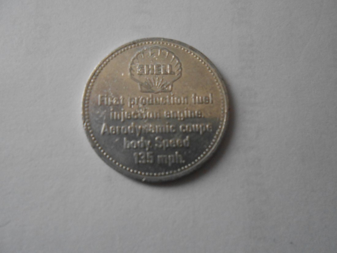  #MED50 Medaille Shell, Modell Mercedes Benz 330 Sl 1954, Material: Aluminium   