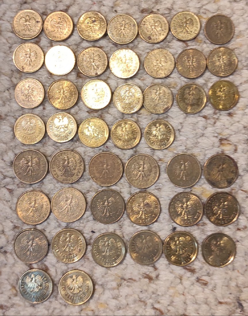  Set 078: Polen Münzlot mit 26 x 1 Grosz und 20 x 2 Grosze   