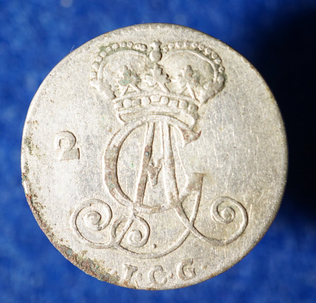  Grafschaft Ostfriesland, 2 Mariengroschen 1733, Georg Albrecht, äußerst selten!   