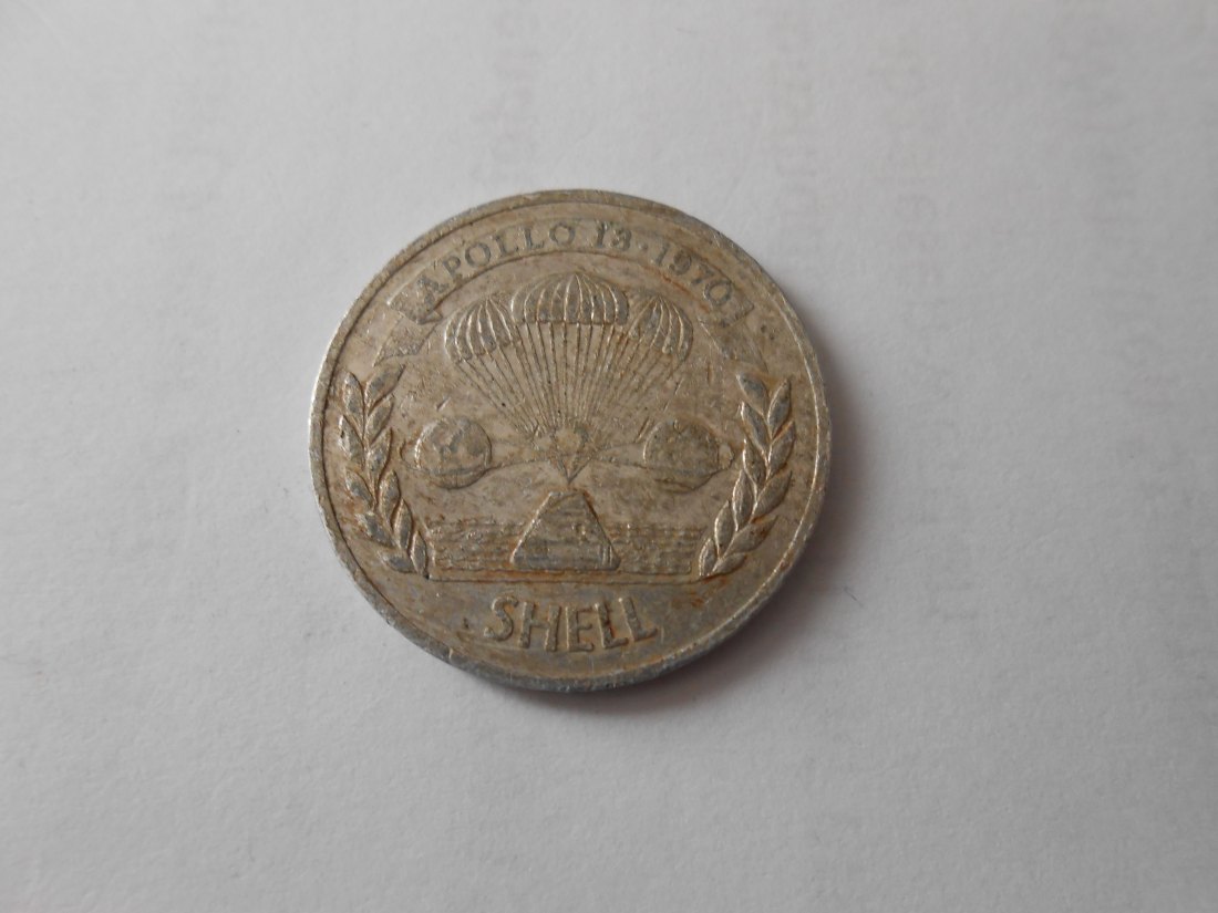  #MED67 Token, Medaille: Shell-Sammelmarke 1970 zum Flug & der Rückkehr der Apollo 13 Mission   