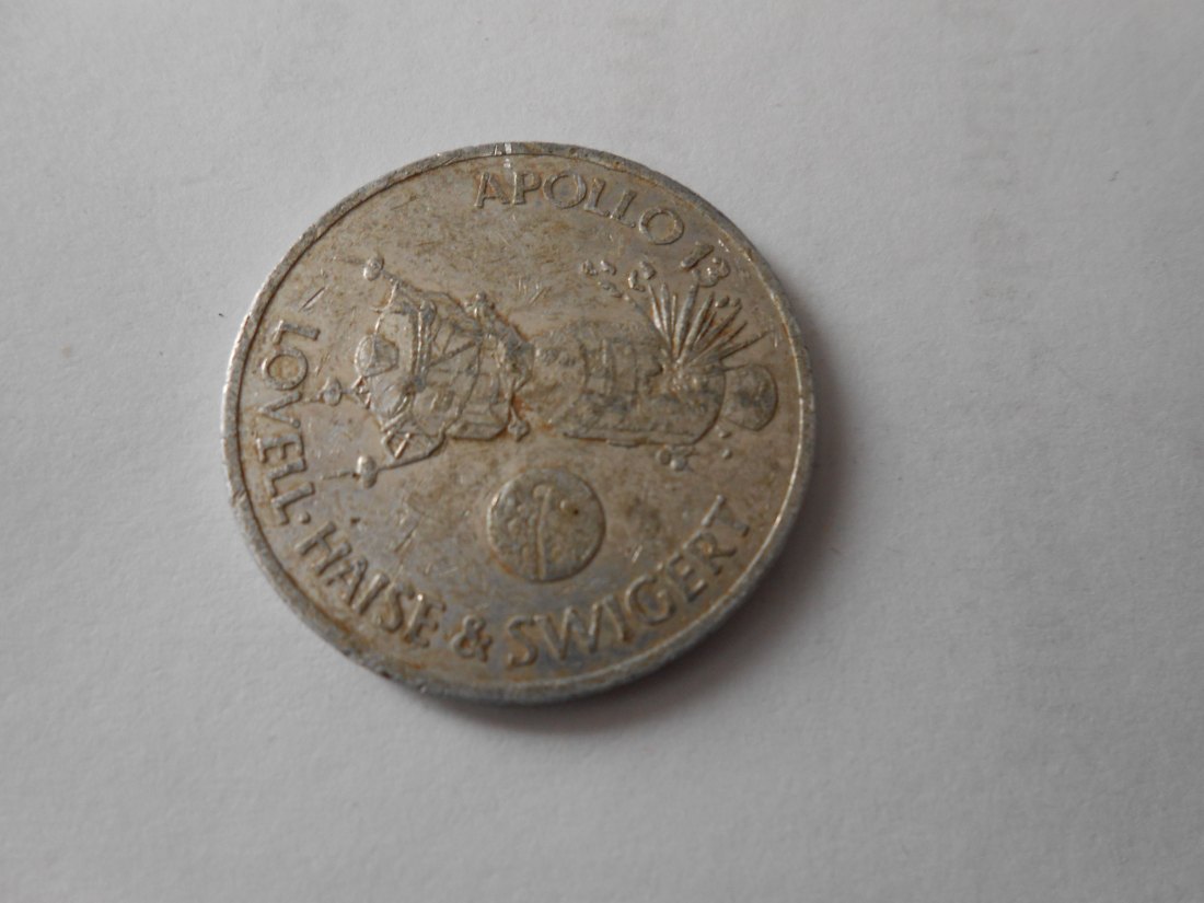  #MED67 Token, Medaille: Shell-Sammelmarke 1970 zum Flug & der Rückkehr der Apollo 13 Mission   