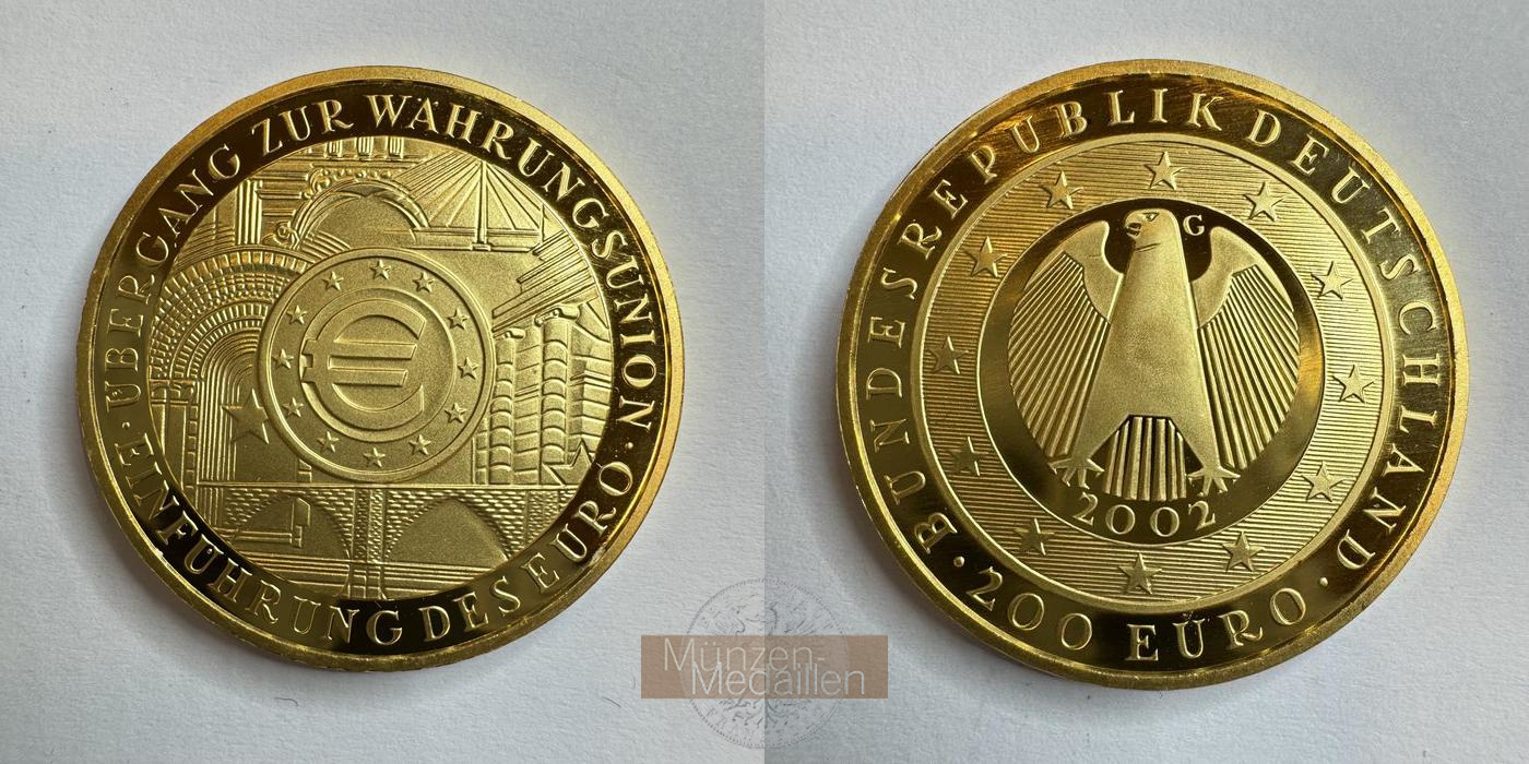  Deutschland 200 Euros 2002 G MM-Frankfurt Feingold: 31,1g   