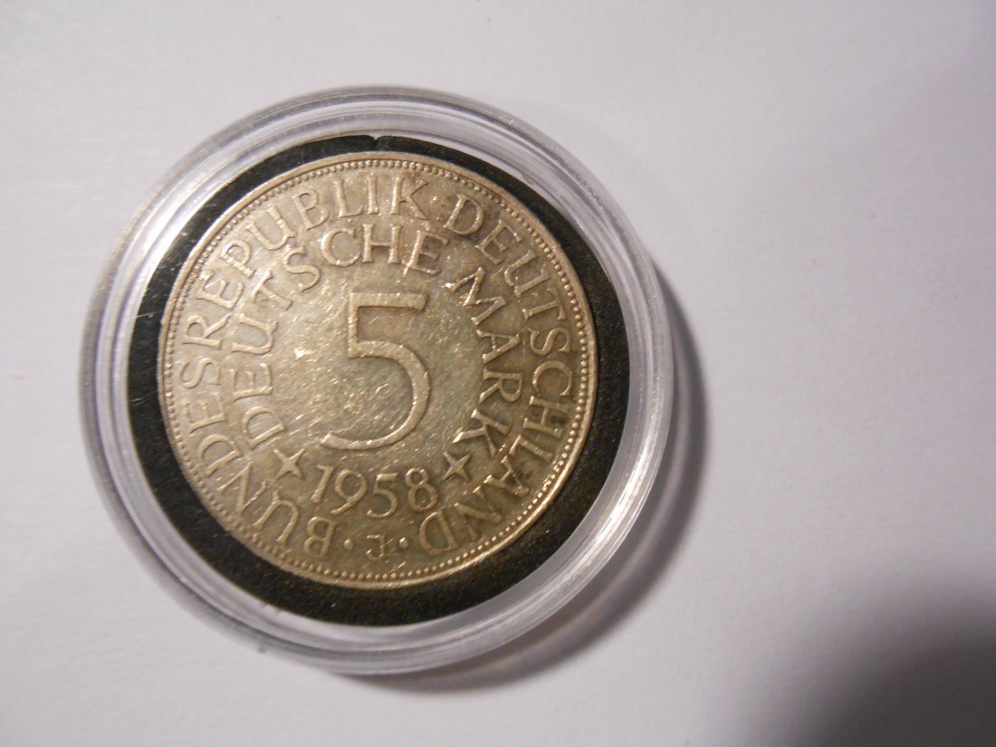  Deutschland 5 DM Silberadler 1958 J   