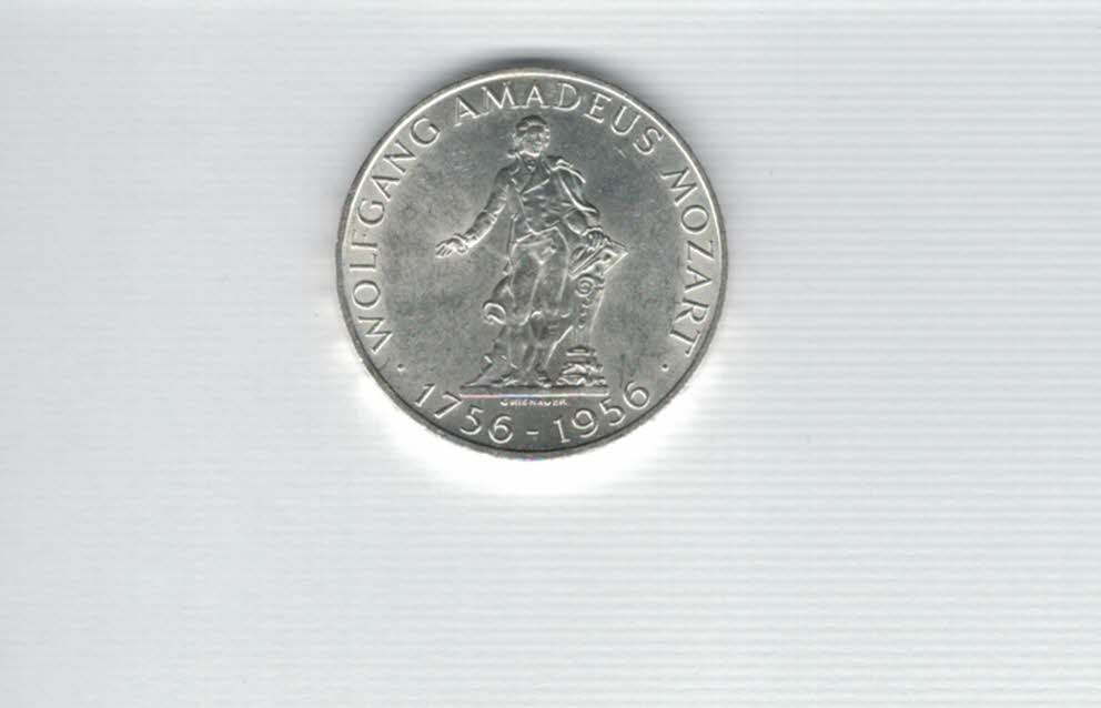  25 Schilling 1956 Wolfgang Amadeus Mozart silber 10,4g fein Österreich Spittalgold9800 (04588/2)   