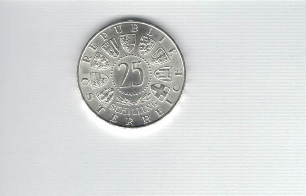 25 Schilling 1956 Wolfgang Amadeus Mozart silber 10,4g fein Österreich Spittalgold9800 (04588/2)   