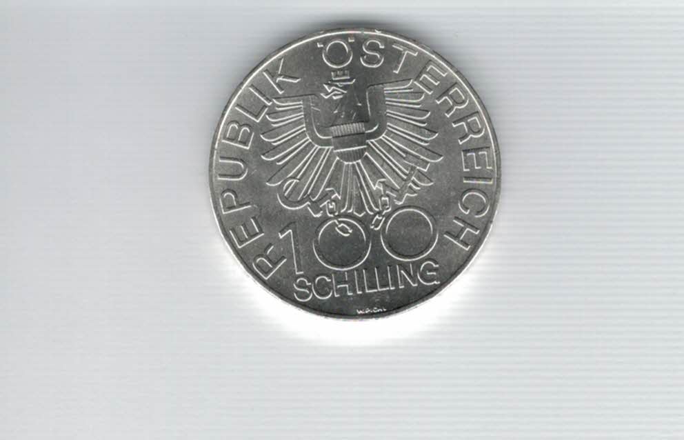  100 Schilling 1979 200 Jahre Innviertel bei Österreich Ag 15,36g fein Spittalgold9800 (01914/22   
