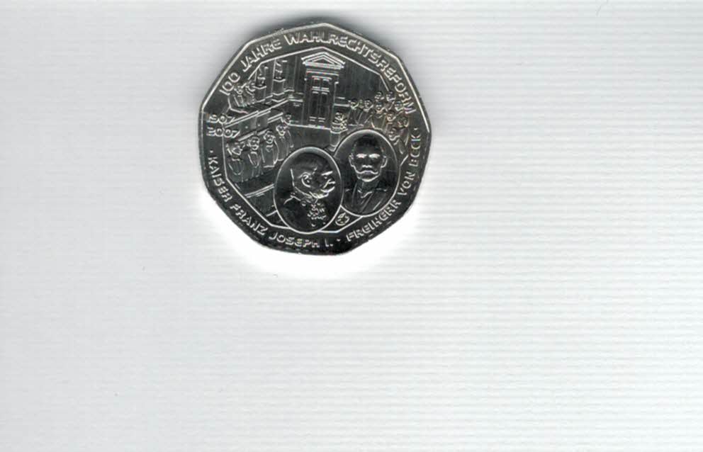  5 Euro 2007 Wahlrechtsreform silber 8g fein Österreich Spittalgold9800 (04974/9)   