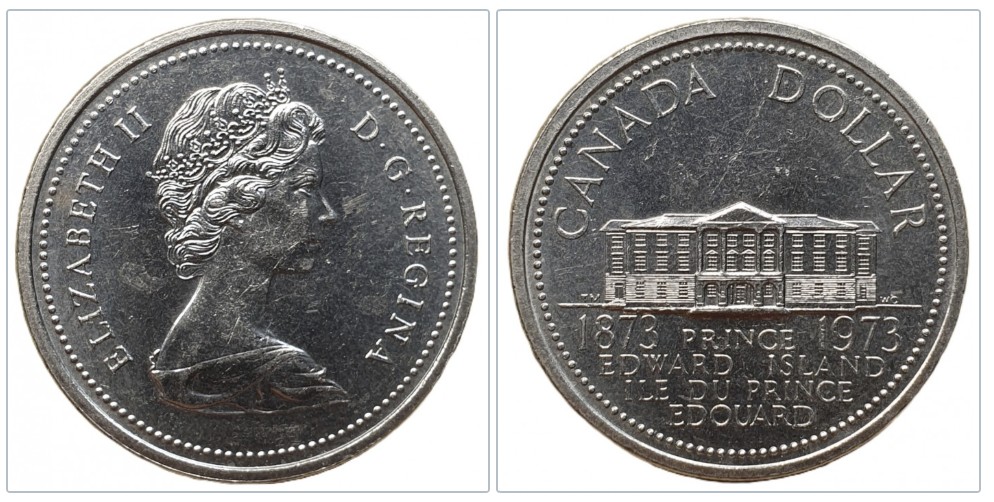  Kanada 1 Dollar, 1973 100 Jahre Beitritt von Prince Edward Island zu Kanada Nickel Ausführung   