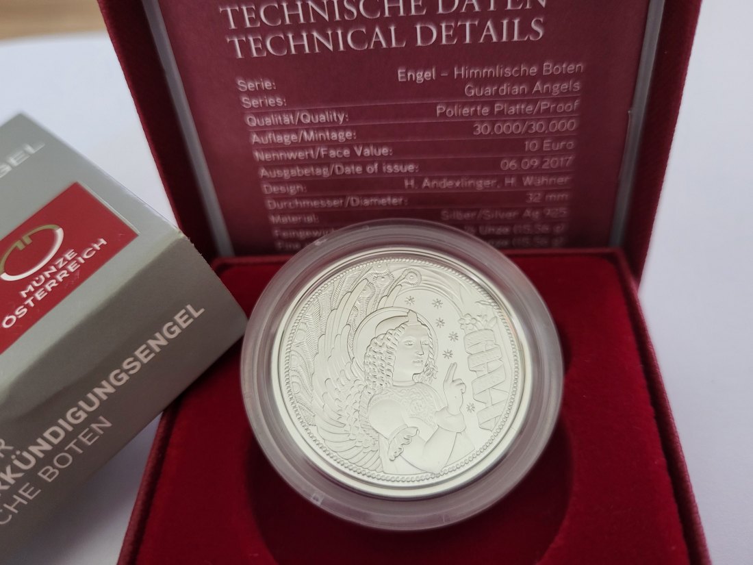  10 Euro 2017 Gabriel Der Verkündungsengel silber 925/15,56g fein Österreich Spittalgold9800 (4971   