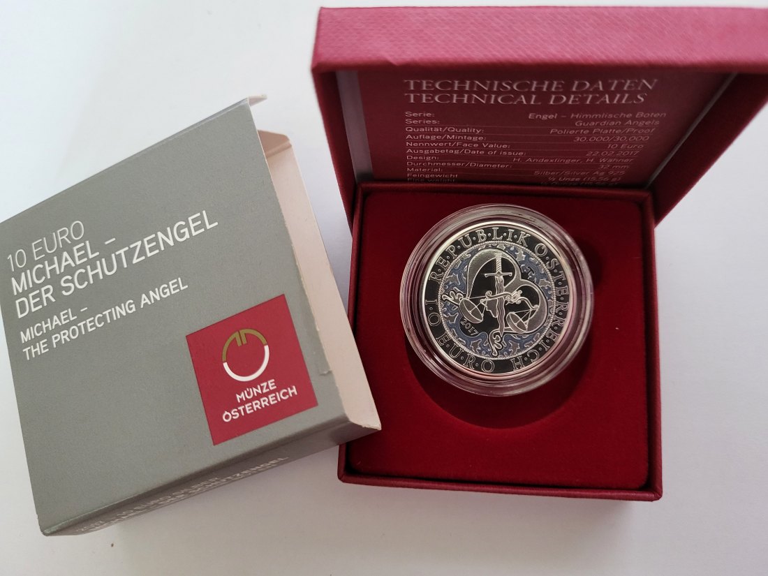  10 Euro 2017 Michael Der Schutzengel silber 925/15,56g fein Österreich Spittalgold9800 (4971   