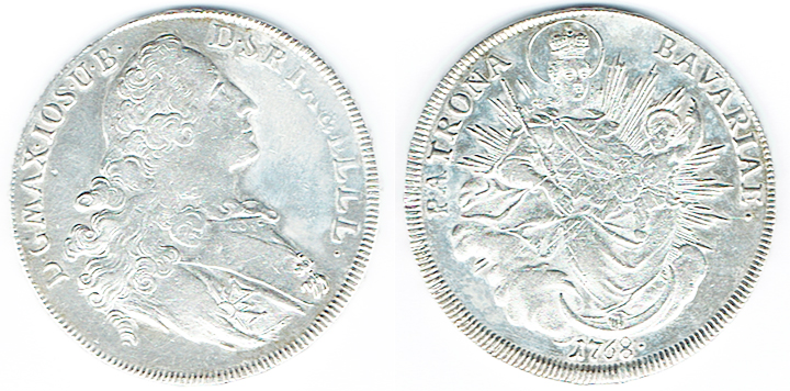  SZAIVERT ALTDEUTSCHLAND BAYERN MAXIMILIAN JOSEPH MADONNENTALER 1768 MÜNCHEN   