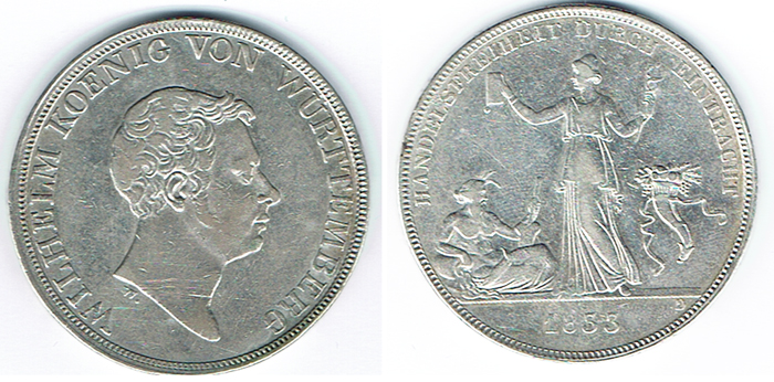  SZAIVERT ALTDEUTSCHLAND WÜRTTEMBERG KÖNIGREICH WILHELM KRONENTALER 1833   