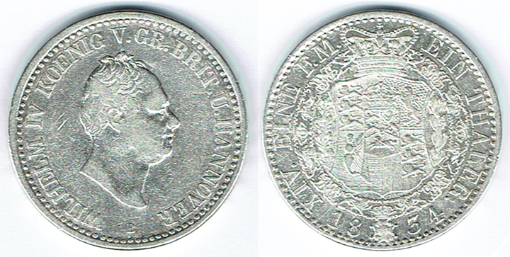  SZAIVERT ALTDEUTSCHLAND HANNOVER KÖNIGREICH WILHELM IV. TALER 1834   