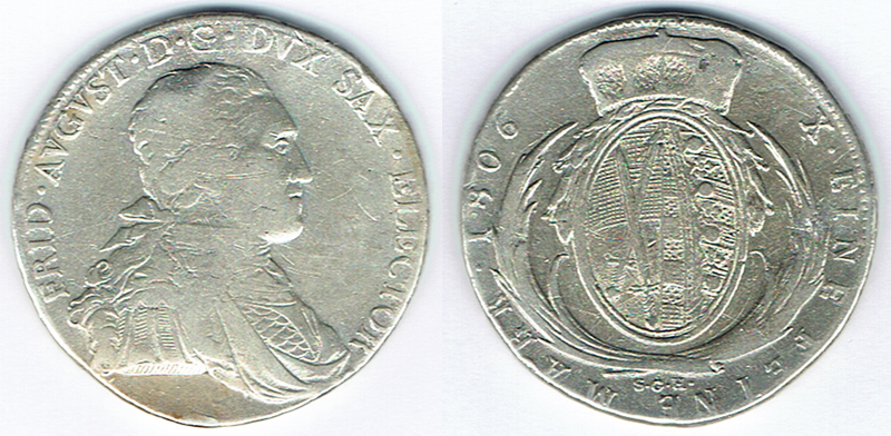  SZAIVERT ALTDEUTSCHLAND SACHSEN KURFÜRSTENTUM TALER 1806   