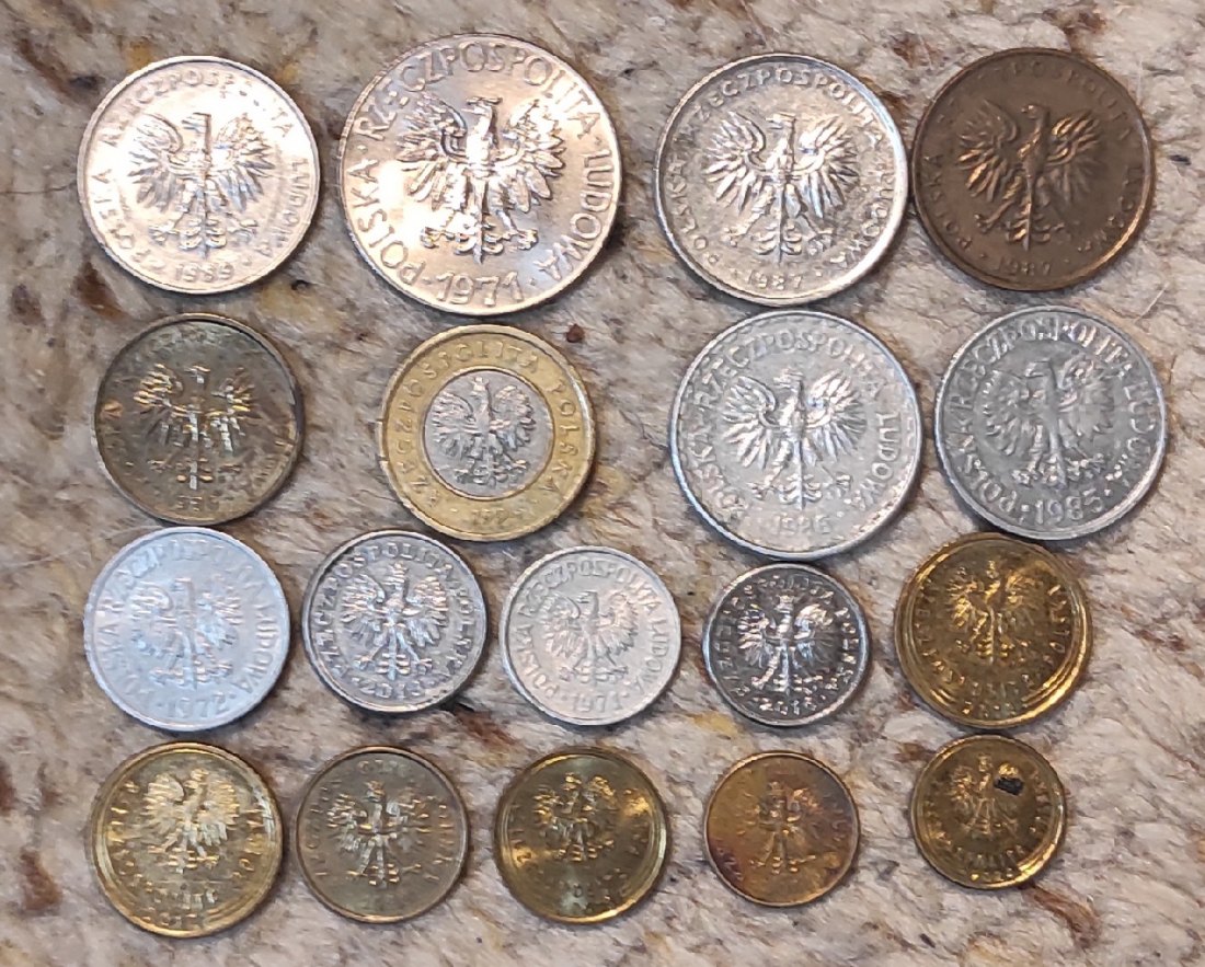  Set 087: Polen Münzlot mit 18 verschiedenen Münzen   