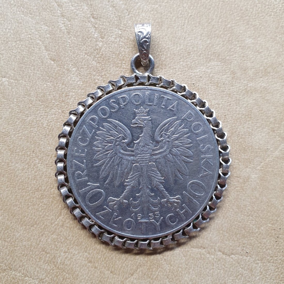  Polen 10 Złotych Zloty 1933 in Silberfassung 24,52 g Gesamtgewicht min. 16,5 g Feinsilber   