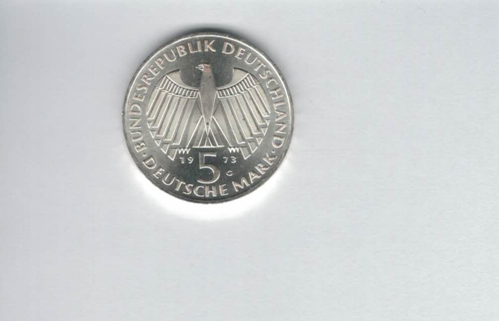  5 Mark 1973 G Frankfurter Nationalversammlung silber 7g fein BRD Deutschland Spittalgold9800 (4601/8   